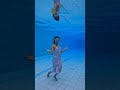 Girl In Dress Swims Underwater