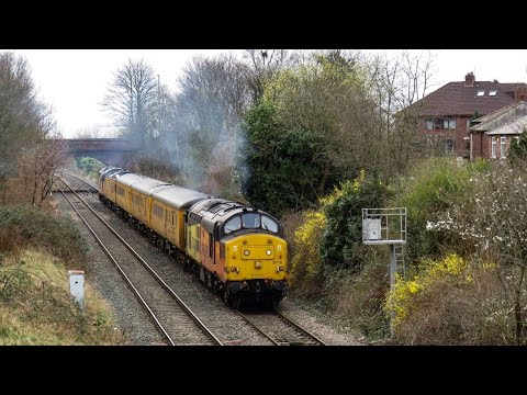 Colas Rail Class 37 No's. 37175 TnT 37099 on 3Q08 Derby RTC - Crewe C.S on 22.03.2021 - HD