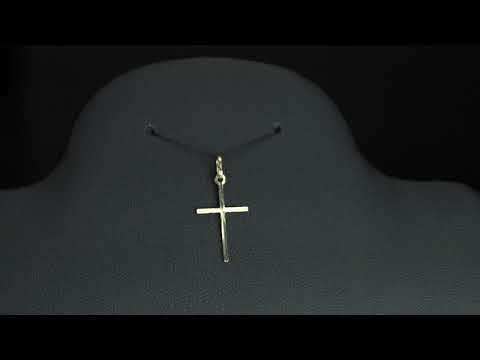 Diamond-Cut 14k Yellow Gold Cross Pendant