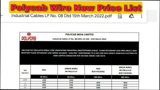 Polycab Wires Price New List