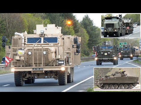 British Army convoys of protected trucks, tank transporters, armoury and more ???? ????????