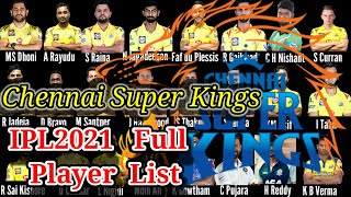 CHENNAI SUPER KINGS IPL 2021 FULL PLAYER LIST | Csk player list ipl 2021 | Full Squad |  AH Cricket