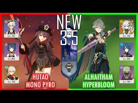Hutao Mono Pyro & Alhaitham Hyperbloom - New 3.5 Spiral Abyss Floor 12 9 star