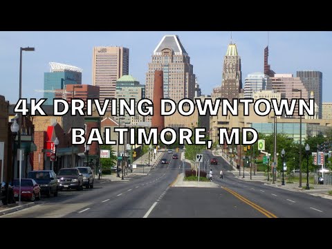 DRIVING DOWNTOWN BALTIMORE, MD 4K