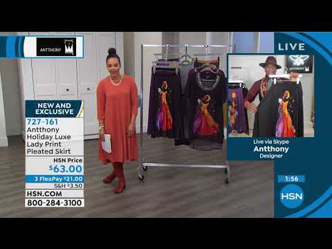 Antthony Holiday Luxe Lady Print Pleated Skirt