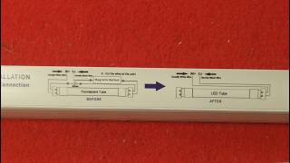 HOWTO replace a T8 / T12 florescent tube with a Type B (Ballast Bypass) LED bulb