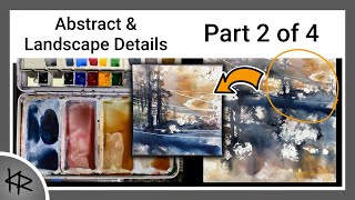 Part 2 - Abstract Landscape Series - WATERCOLOR spatter painting - Tall Trees - 267b