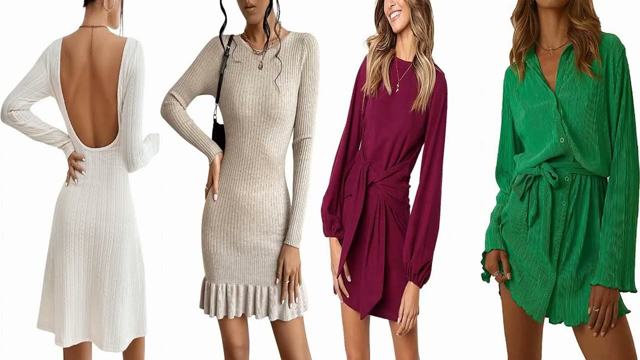 Trendy ribbed mini dress long sleeve for the Fashion-Forward 2023