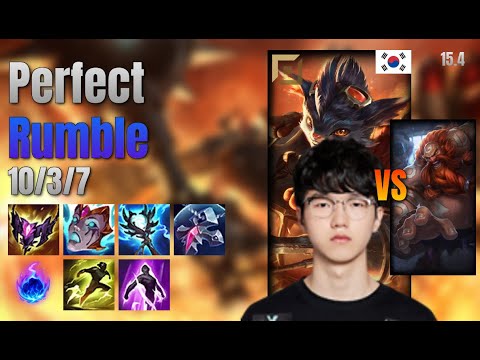 Perfect Top Rumble vs Gragas lol KR solo rank Full Game 15.4 | 퍼펙트 럼블 vs 그라가스