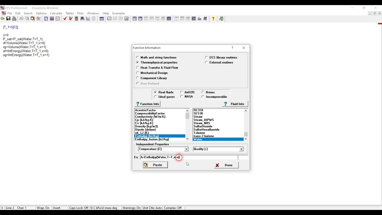 TUTORIAL EES BASICO PARA EL CURSO DE TERMODINAMICA