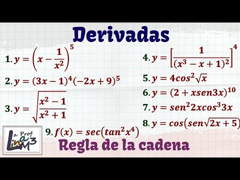 Derivadas aplicando regla de la cadena | 9 ejercicios explicados desde cero | La Prof Lina M3