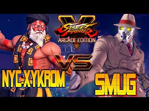 SFV/SF5 AE ☆ NYC-XYKROM (Dhalism) VS  Smug (G) Street fighter V Arcade edition