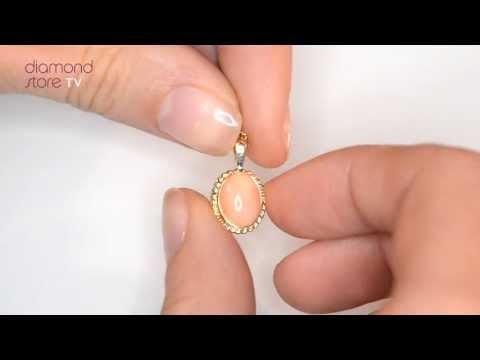 B3351 - Coral Pendant In 9K Yellow Gold