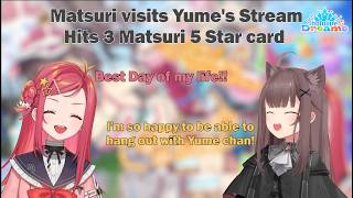 Matsuri visits Yume stream and she hits 3 Matsuri 5 Stars!?!?