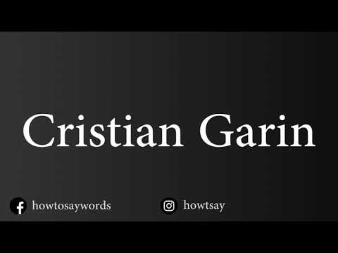 How To Pronounce Cristian Garin