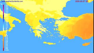 Temperature forecast Greece // modelrun: 00h UTC 2020-05-27
