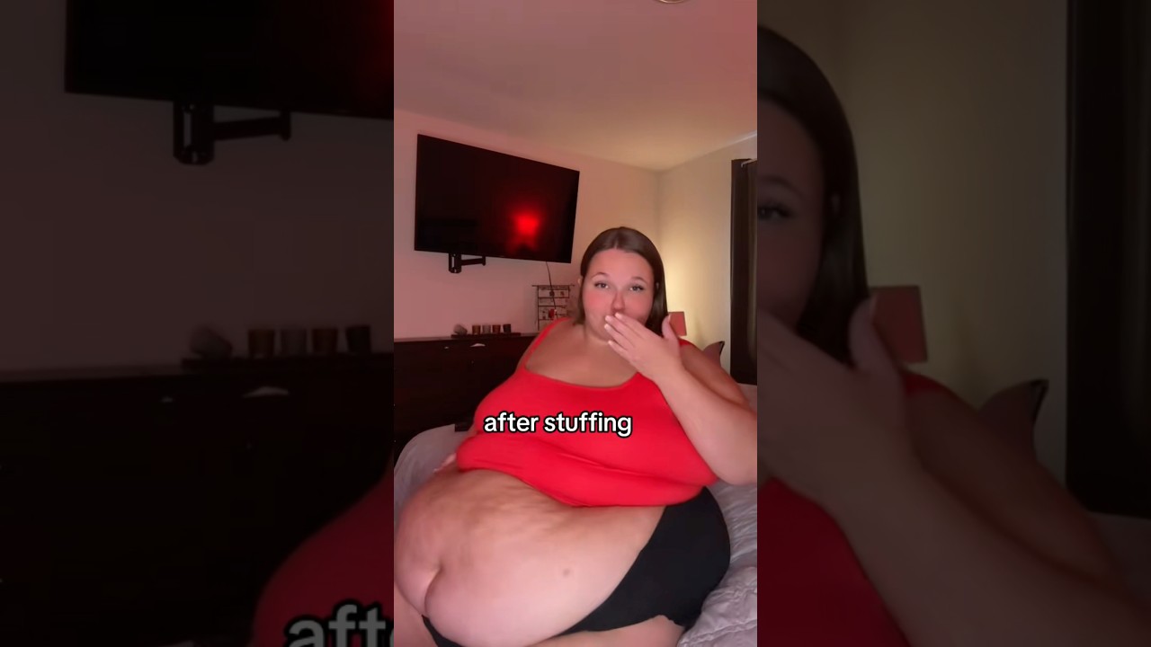 500lbs Big Girl before vs AFTER STUFFING! 😱😳 #plussize #belly #ssbbw