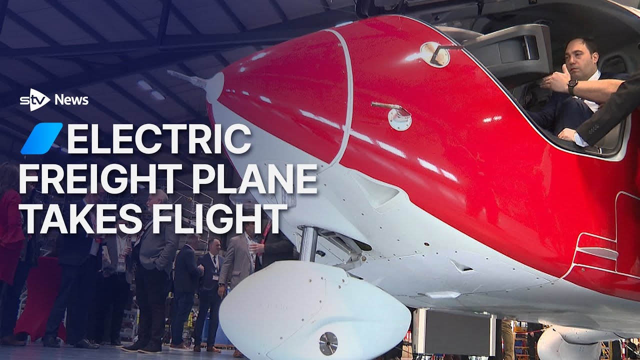 Loganair electric aircraft at a Scottish airport during the Beta Technologies commercial network trial
