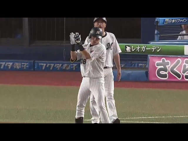 【4回裏】すぐに取り返す!! マリーンズ・高部瑛斗 レフトへのタイムリー2ベースで同点!! 2024年6月14日 千葉ロッテマリーンズ 対 中日ドラゴンズ