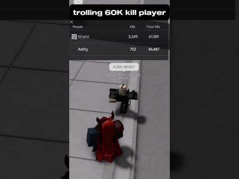 Trolling 60K kill player with body swap emote 🙏  #roblox #thestrongestbattlegrounds