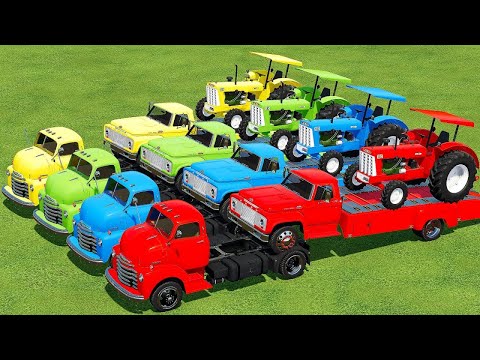 TRANSPORTIN CBT TRACTORS & FORD TRUCK WIT CHEVY TRUCKS - Farming Simulator 22