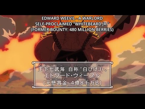 one piece - whitebeard'son new seventh warlock Edward Weevil debut