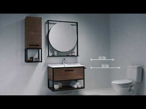 Миниатюра изображения товара Тумба с умывальником Акватон Лофт Фабрик 65 (1A2423K0LTDU0)