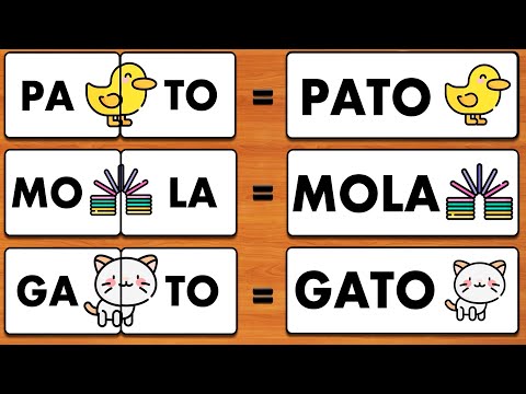 Aprender a ler e escrever: quebra-cabeça de palavras #1| Palavras com duas sílabas |Palavras simples