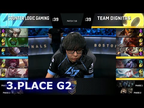 Dignitas vs CLG | Game 2 3rd Place S7 NA LCS Summer 2017 Play-Offs Boston | DIG vs CLG G2