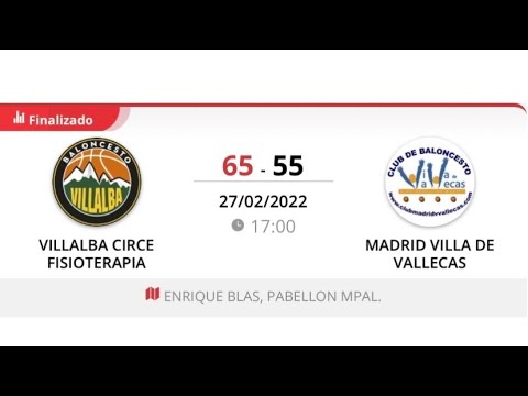 1ª Autonómica masc VILLALBA CIRCE FISIOTERAPIA - VILLA DE VALLECAS