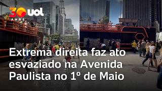 1º de Maio na Paulista: Direita reúne 47 pessoas na Avenida Paulista: 'Carregamos país nas costas'