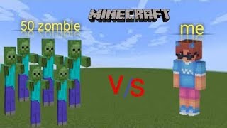 50 zombie vs me in minecraft #trending #minecraft