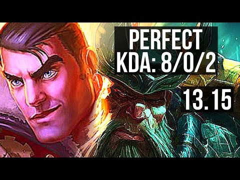 JAYCE vs GANGPLANK (TOP) | 8/0/2, 6 solo kills, 600+ games, Legendary | KR Grandmaster | 13.15