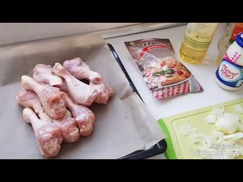 Mittagessen auf die Schnelle, Hähnchenschenkel und Hähnchenkeulen im Backofen zubereiten, lecker!!