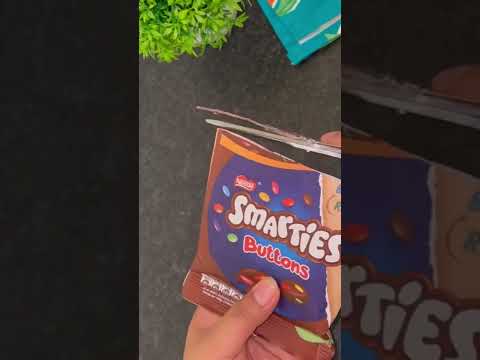 Satisfying Smarties Buttons Opening #shorts #asmr #chocolate #smarties