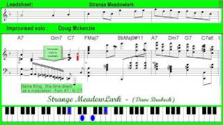 Strange Meadowlark (Dave Brubeck) - solo jazz piano lesson