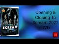 Opening Closing To Scream 2022 DVD