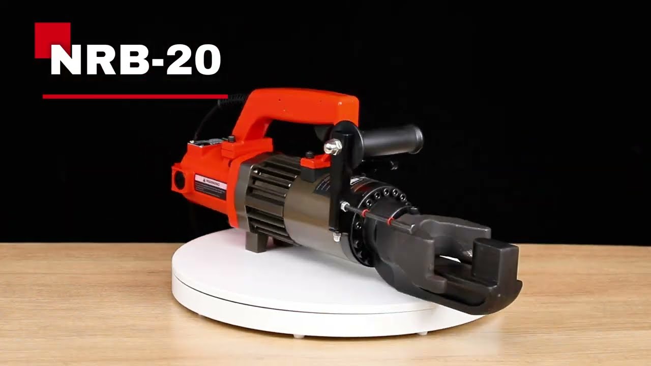 NRB-20 electro-hydraulic rebar bender bending rebar video