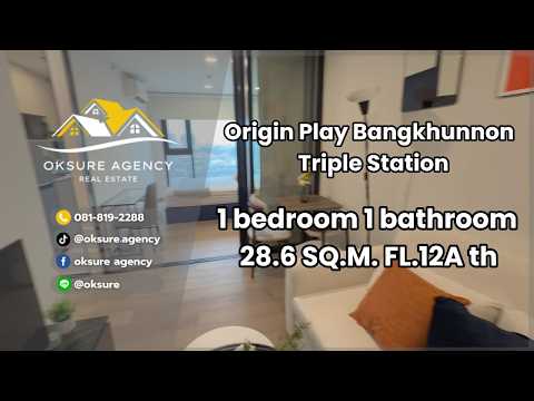 Origin Play Bangkhunnon Triple Station, Bangkok, Bang Khun Non, Bangkok Noi, Bangkok, 1 Bedroom, 29 sqm, Condo For Rent, by NATTAPHONG Yodmanotham (K. Book), 500616102 - DDproperty.com