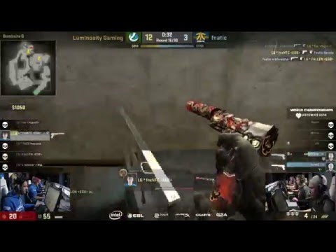 fnx clutches pistol round ACE  - Luminosity Gaming vs fnatic CS:GO IEM Katowice 2016 Final