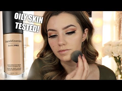 bareMinerals BAREPRO Foundation First Impression + 10 Hour Wear Test | Oily Skin | Jazzi Filipek