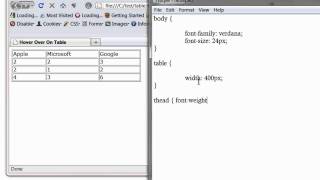 CSS Hover Over Effect On HTML Table: pseudo class
