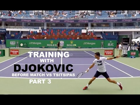 Training With Novak Djokovic - Warmup For Tsitsipas | Part 3 (TENFITMEN)