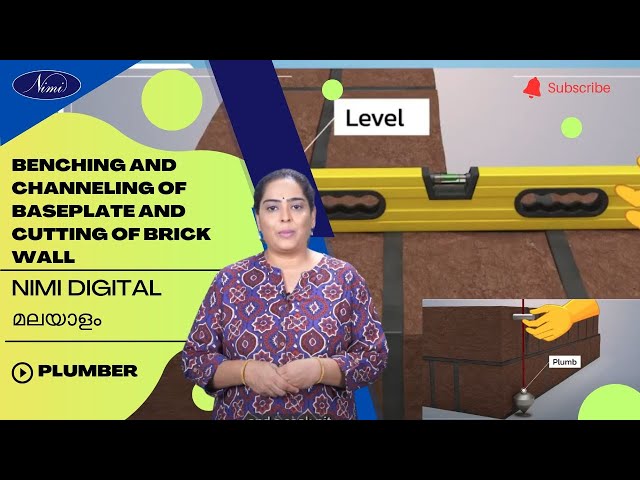 Benching and channeling of baseplate and cutting of brick wall