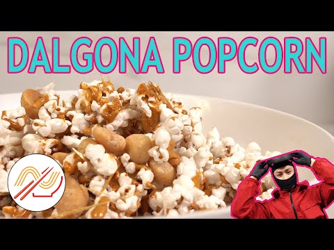 🍿 Dalgona Popcorn with Macadamia Nuts (from the Squid Game Candy Recipe) | Nam's Eatery