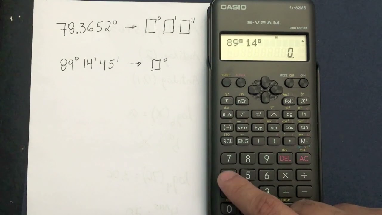 Cómo operar con grados, minutos y segundos en una calculadora Casio fx-82MS