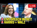 LIVE: Kamala Harris + Tim Walz FIRST SPEECH TOGETHER
