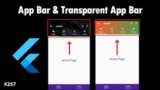Flutter Tutorial - App Bar Design UI & Transparent App Bar