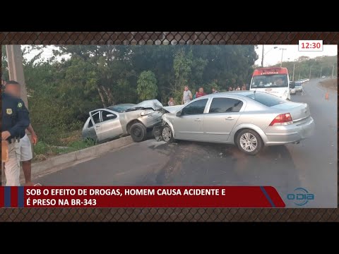 Sob efeito de drogas, homem causa acidente na BR-343 e é preso 30 11 2020