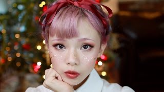 Rust Red Holiday Makeup Tutorial with Gold Flake Freckles ♡ Cruelty Free